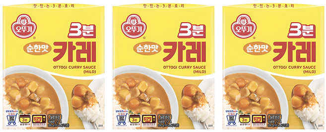 오뚜기 3분카레 순한맛, 200g, 3개