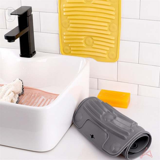 손세탁 손빨래 미니 빨래판 속옷 빨래 세탁 용품 실리콘, 핑크, 핑크