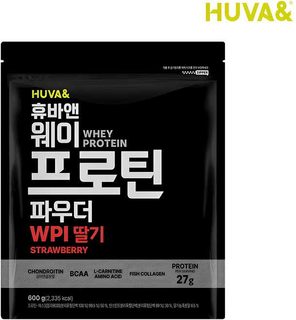 휴바앤_머슬콩 웨이프로틴 아이솔레이트 WPI 단백질보충제 헬스보충파우더 딸기맛 600g, 1개