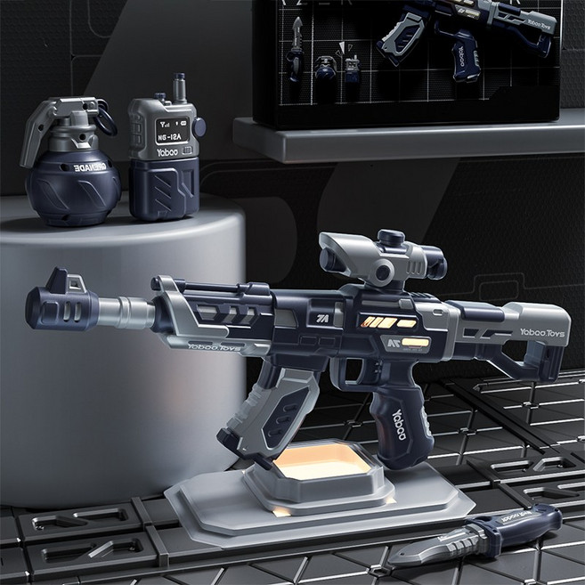 호밍사이 M416 다중 조합 자력 조립 총 고급 DIY 정교한 LED 선물 세트 어린이 장난감, 1개