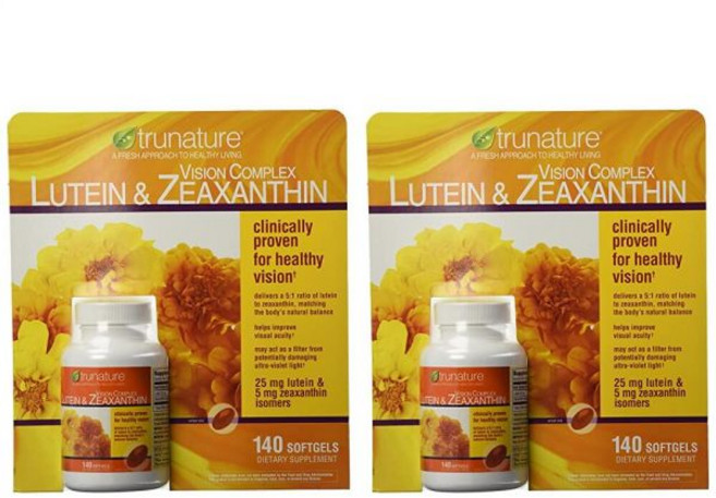 TruNature 루테인 및 제아잔틴이 함유된 Vision Complex - 훌륭한 가성비 2팩 (총 280Ct 소프트젤 타입) x#vswa