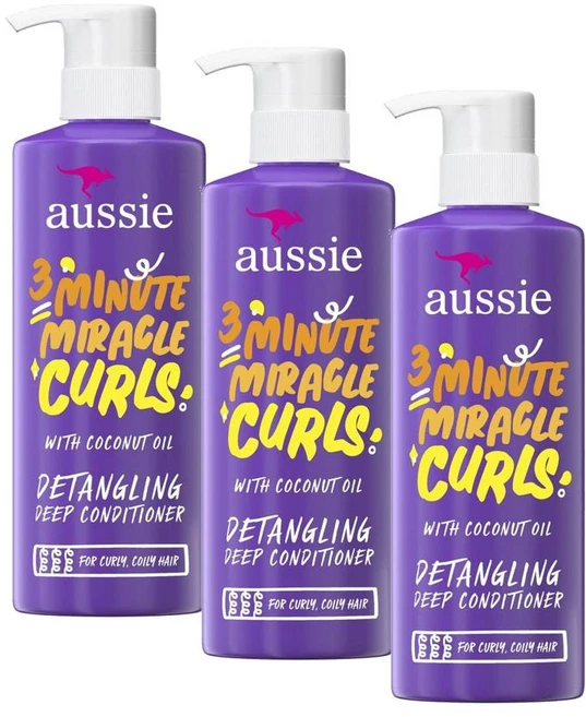 오지 3분 미라클 컬 컨디셔너 Aussie 3 Minute Miracle Curls Conditioner, 3개, 473ml - 쿠팡