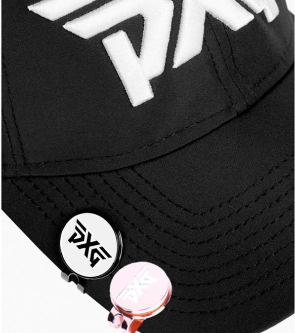 PXG 볼마커 골프 캡 모자 자석 클립 골프 악세사리 선물, 골드핑크/화이트