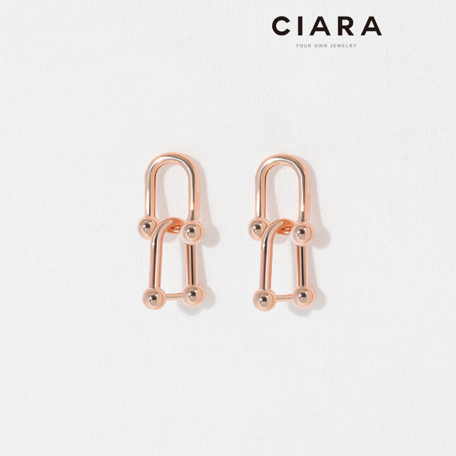 CIARA 14K Colico 더블헹거칲 드랍 귀걸이(SilverPin)