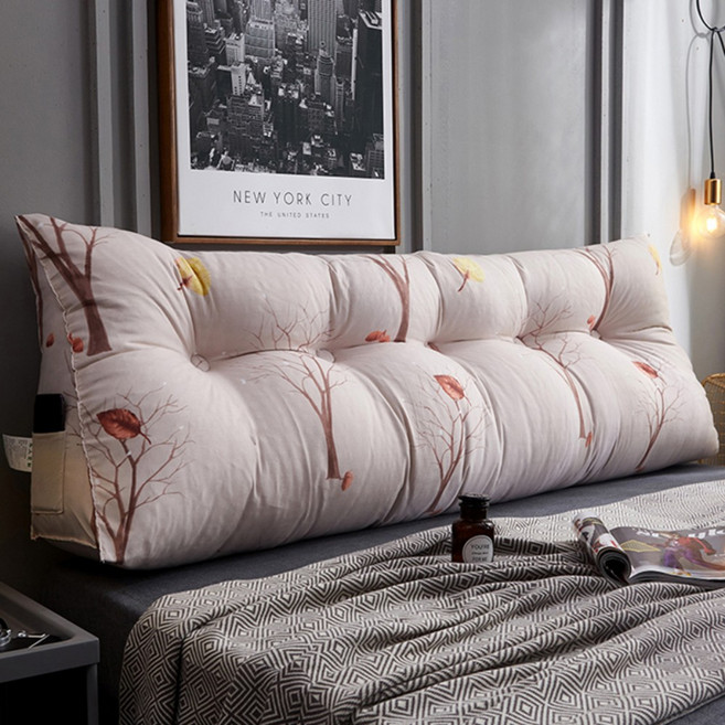 SKANDSALO 북유럽감성 긴 베개 대형 집순이 삼각 등받이 쿠션 롱쿠션, 살구색워싱면-가을바람