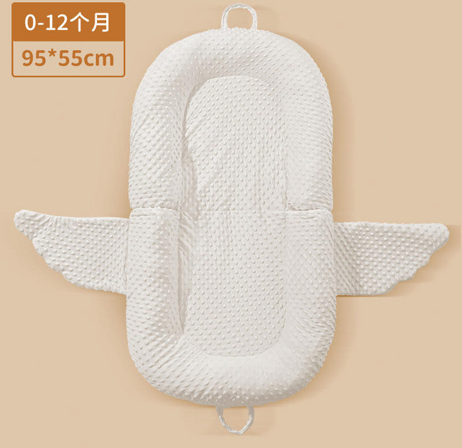 嬰兒床中床 仿子宮床中床 可折疊床中床 0-12個月 95*55cm, 【折叠 珍珠棉款】天使白