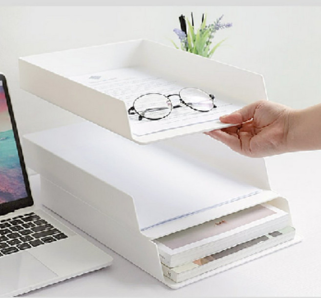 책상정리 데스크 트레이 A4 서류함 사무용품 적층형 모듈 정리함, 상세페이지 참조, 1good day 그레이