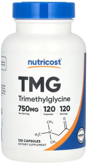 Nutricost TMG(트라이메틸글리신) 750mg 캡슐 120정, NutricostTMG트라이메틸글리신750mg캡슐120, 1개 - 쿠팡