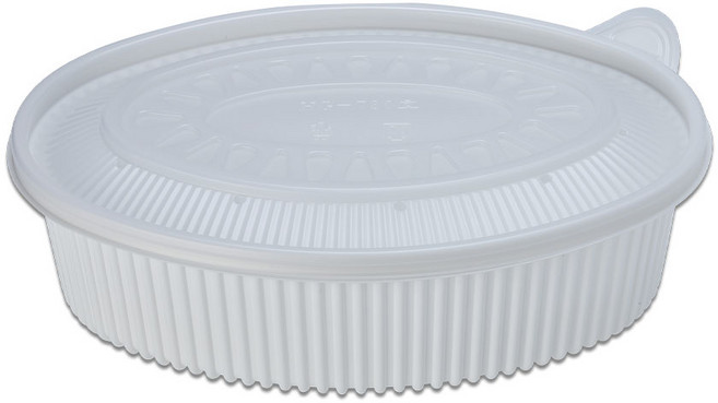 타원형 340파이 일회용용기 포장용기 1900ml 찜용기 뚜껑포함, 1개, 10개