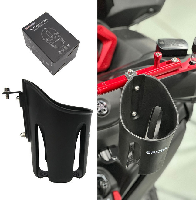 KMCOM 오토바이 컵홀더 자전거 백미러형 대용량, KM.2 롱브라켓 스파이더 컵홀더