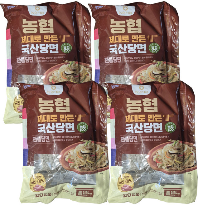 농협식품 제대로 만든 국산 전통당면, 400g, 4개