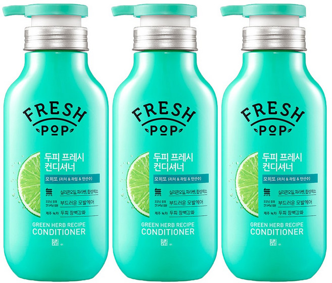 프레시팝 모히또 지성 두피 컨디셔너, 500ml, 3개