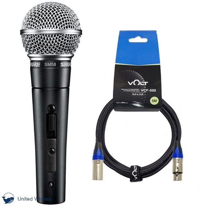 SHURE SM58 SK 슈어 유선 마이크+5M 케이블+마이크 홀더 포함 (스위치있음)
