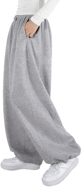 오버나인 여자 여성 와이드 숏 롱 절개라인 밴딩 팬츠 트레이닝 바지