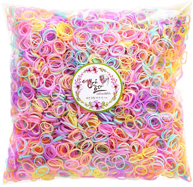 이쁨달다 봉팅클 극소SS 봉봉머리끈 칼라고무줄 100g 이쁨밴드