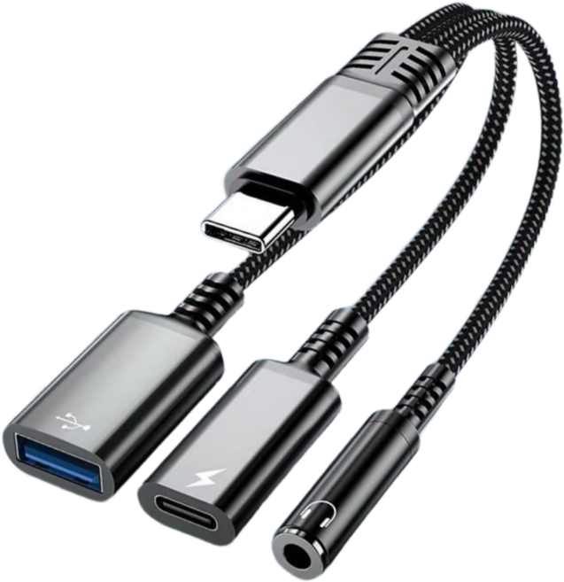 넥토 USB C to A 젠더 OTG 3.0 이어폰 충전 동시 연결잭, 1개, 블랙, 13cm
