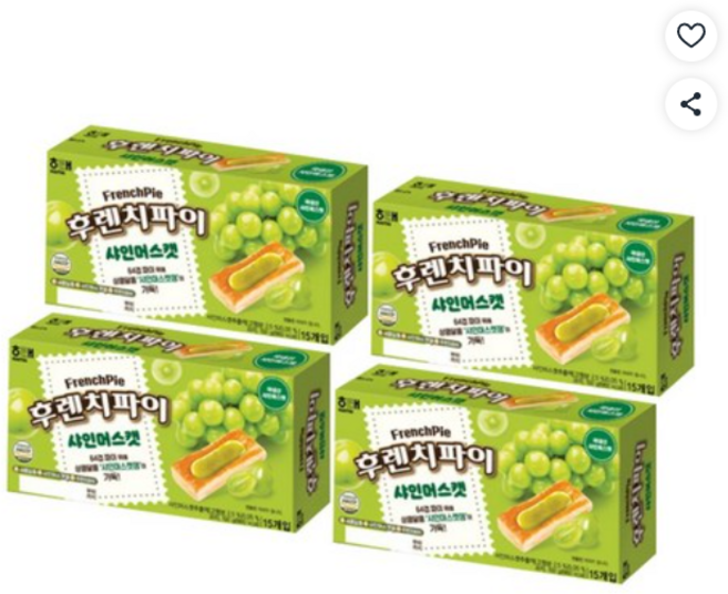 해태 후렌치파이 샤인머스캣, 4개, 192g