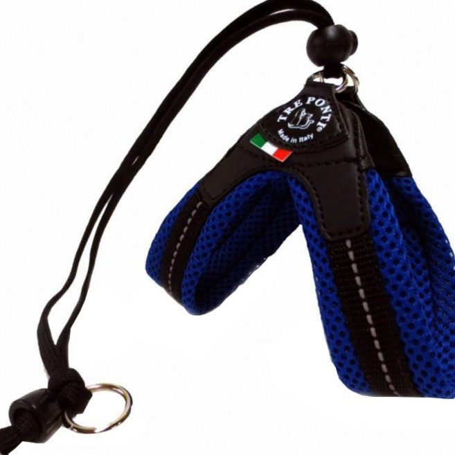 트레폰티 메시 스토퍼 강아지 하네스, 블루, 1개