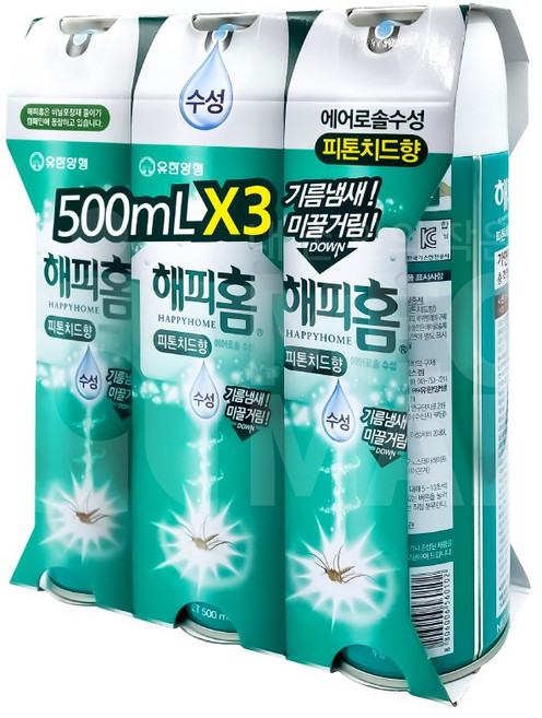 해피홈 에어로솔 수성 피톤치드향, 3개, 500ml