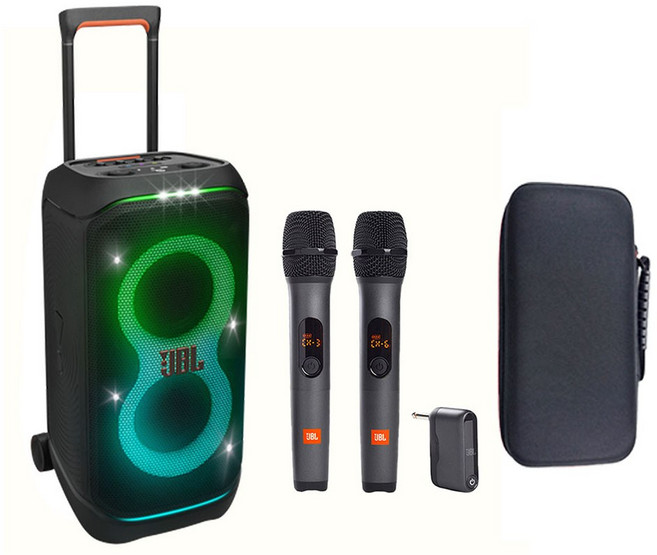 JBL PARTYBOX STAGE 320 제이비엘 블루투스 스피커 파티박스320 + 2채널 무선마이크 AS3+마이크파우치 3종셋트