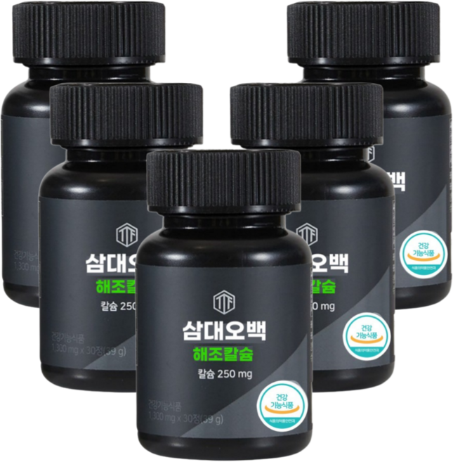 삼대오백 프리미엄 식물성분 해조 칼슘 250mg 골다공증 예방, 5개, 30정