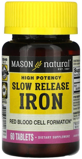 메이슨내추럴 철분 irn 서방형 고효능 60정, 1개 - 쿠팡