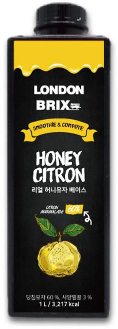 런던브릭스 블랙라벨 리얼 허니유자 베이스 1L, 1개