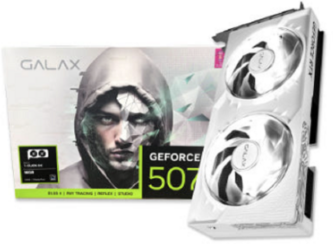 갤럭시 GALAX 지포스 RTX 5070 Ti WHITE 2X OC D7 16GB, RTX5070Ti