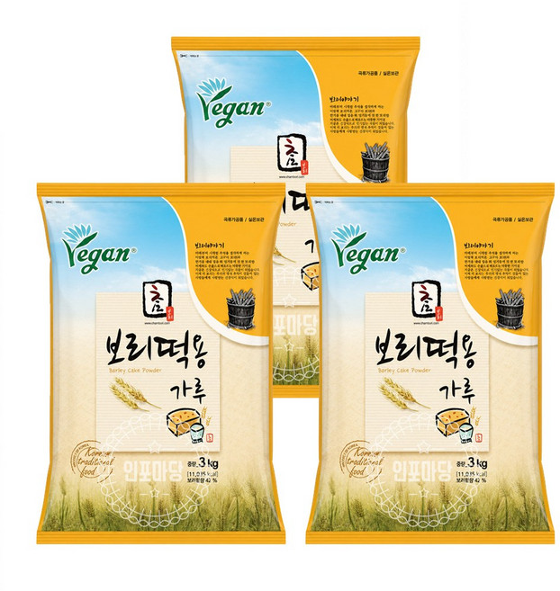참식품 보리떡용가루 3kg, 3개
