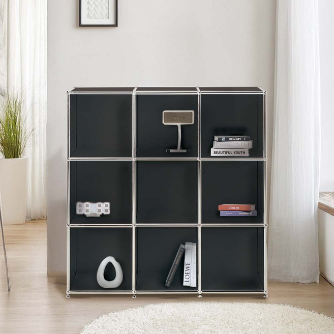 이가페 미드센츄리 모듈가구 트리오 3x3 오픈책장, 블랙