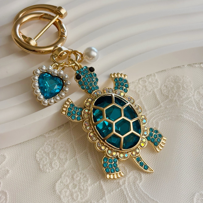 복을 부르는 큐빅 거북이 키링, 1개, 블루
