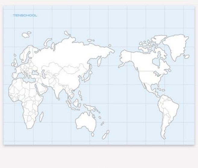 점착 메모지 체크리스트 타임플래너 접착식 OMR 한국지도 세계지도, 07.세계지도