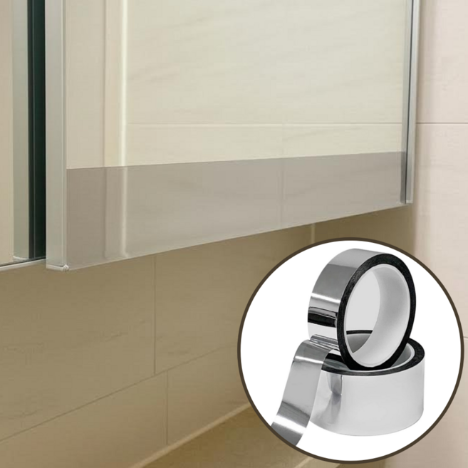 레인보우캣 욕실 거울 녹 보수 테이프, 실버