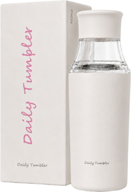 MOOA 스테인리스 보온보냉 텀블러 트라이탄 티백 물병, 1개, 350ml, 크림 아이보리