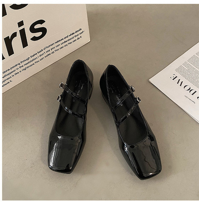 瑪麗珍鞋 女鞋 粗跟 漆皮 法式復古 配裙子 淺口單鞋 小皮鞋