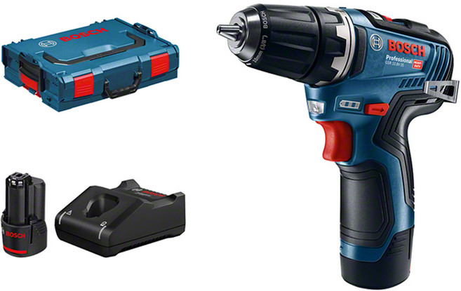 보쉬 충전 드릴드라이버 GSR10.8V-35 3.0Ah 배터리2개, 1개