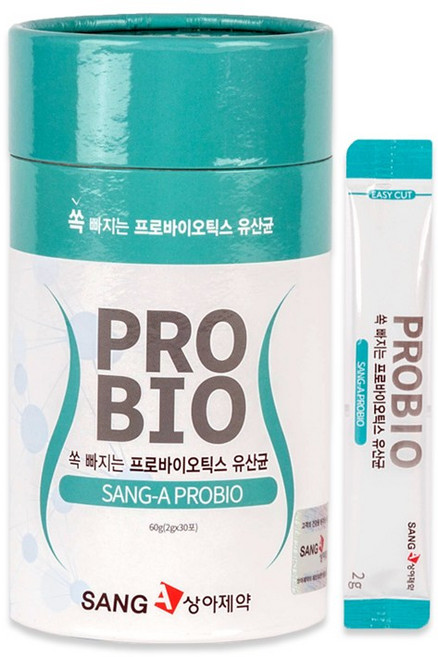 상아제약 쏙빠지는 쾌변 프로바이오틱스 유산균, 60g, 2박스