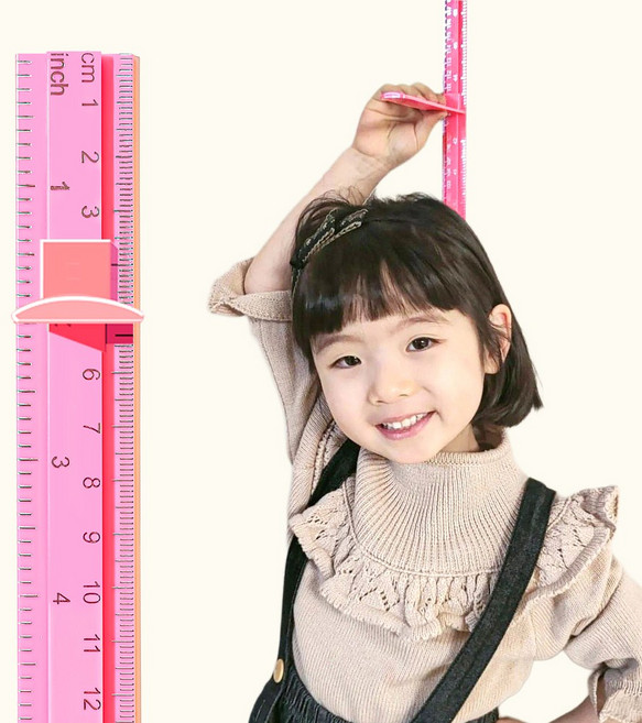 모두스마일 키재기 아기 어린이키 키재기자, 핑크210cm, 1개