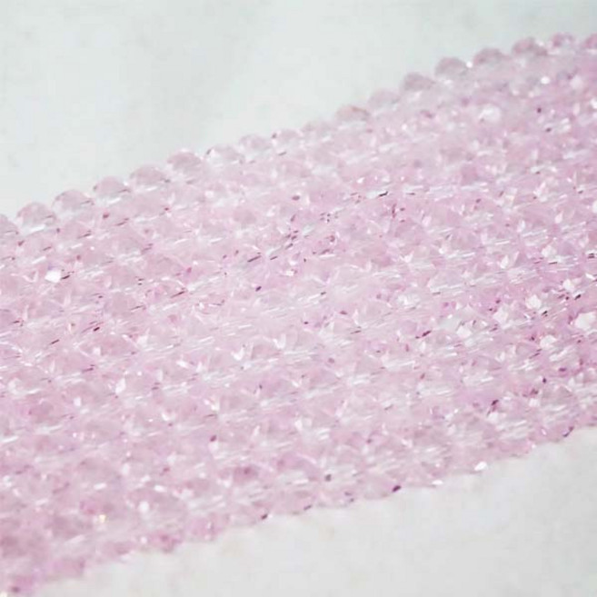 선우몰 크리스탈 4mm 팔찌재료 론델컷 3x4 팔찌만들기 비즈공예 크리스탈 팔찌 큐빅 원석 공예, 핑크, 1개