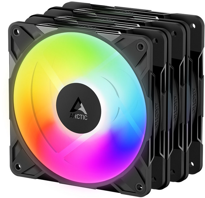 아틱 ARCTIC P12 Pro ARGB Reverse 서린 시스템 케이스 쿨러 (3팩 블랙), 1개, 블랙, P12 Pro ARGB Reverse 서린 3팩