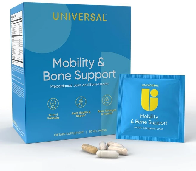 이동성 및 뼈 데일리 멀티비타민 - 12-in-1 뼈 무릎 연골 인대 여성 남성용 보충제 콜라겐 강황 글루코사민 콘드로이틴 MSM 캡슐 비타민 팩 30개 22249, Universal U 이동성 및 뼈 지원 데일리 멀티비, 1개 - 쿠팡
