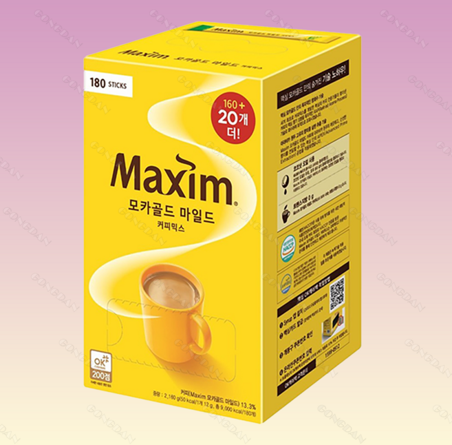 맥심 모카골드 마일드 커피믹스, 12g, 1개입, 180개