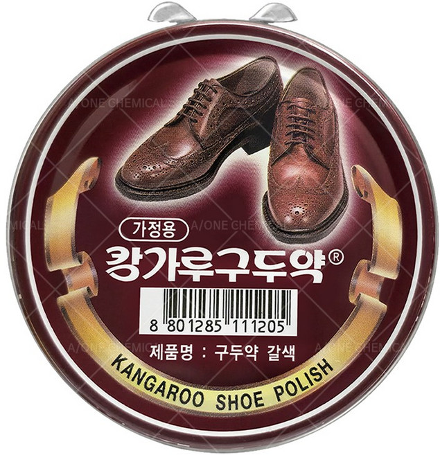 국산 가정용 구두약 캉가루 브라운 구두 광택 구두닦이 고체 캔, 1개, 갈색