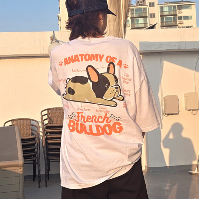 현이네 ] 프랜치 불독 박스반팔티 2 컬러 2XL ( 남여공용 ) / 빅사이즈