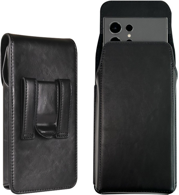 인조가죽 레더 허리 벨트 폰케이스 세로형, 1개, 블랙 L