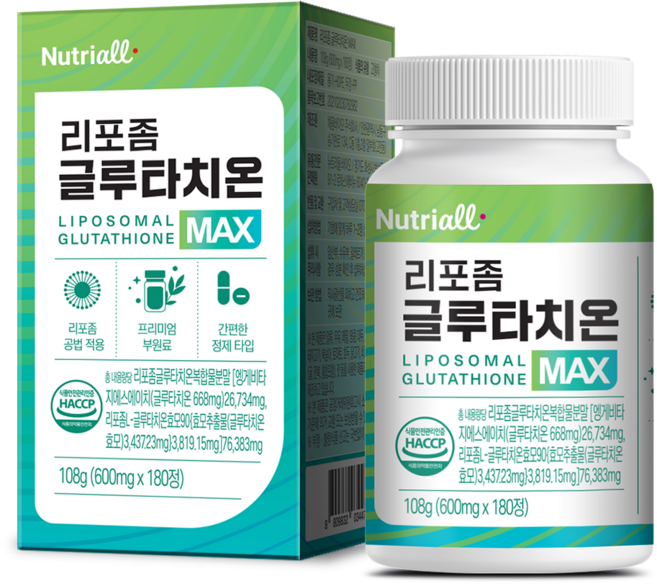 리포좀 글루타치온 MAX 식약청 HACCP 인증 6개월분, 1개, 180정