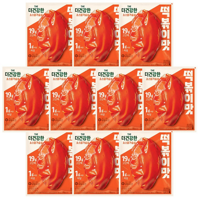 CJ 더건강한 소스닭가슴살 떡볶이맛, 10개, 100g