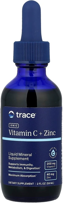 Trace 이온성 비타민C + 아연 액상 미네랄 보충제 59ml(2fl oz) Trace (트레이스), Trace, 이온성 비타민C + 아연, 액상 미네랄 보, 1개 - 쿠팡