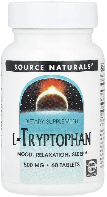 소스 내추럴스 코엔자임 B 6가 포함된 L 트립토판 500 mg 60정, 1개 - 쿠팡