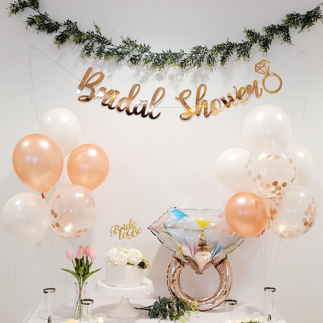 올리브파티 보태니컬 브라이덜샤워 풍선 세트, 로즈골드, 1세트